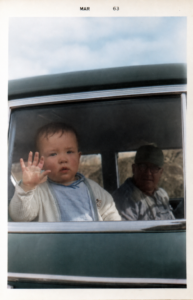 Grandpa taking me for a ride.